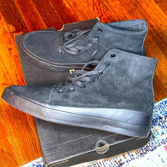 Men’s Black Suede Converse Size 10 - Picture 1 of 3